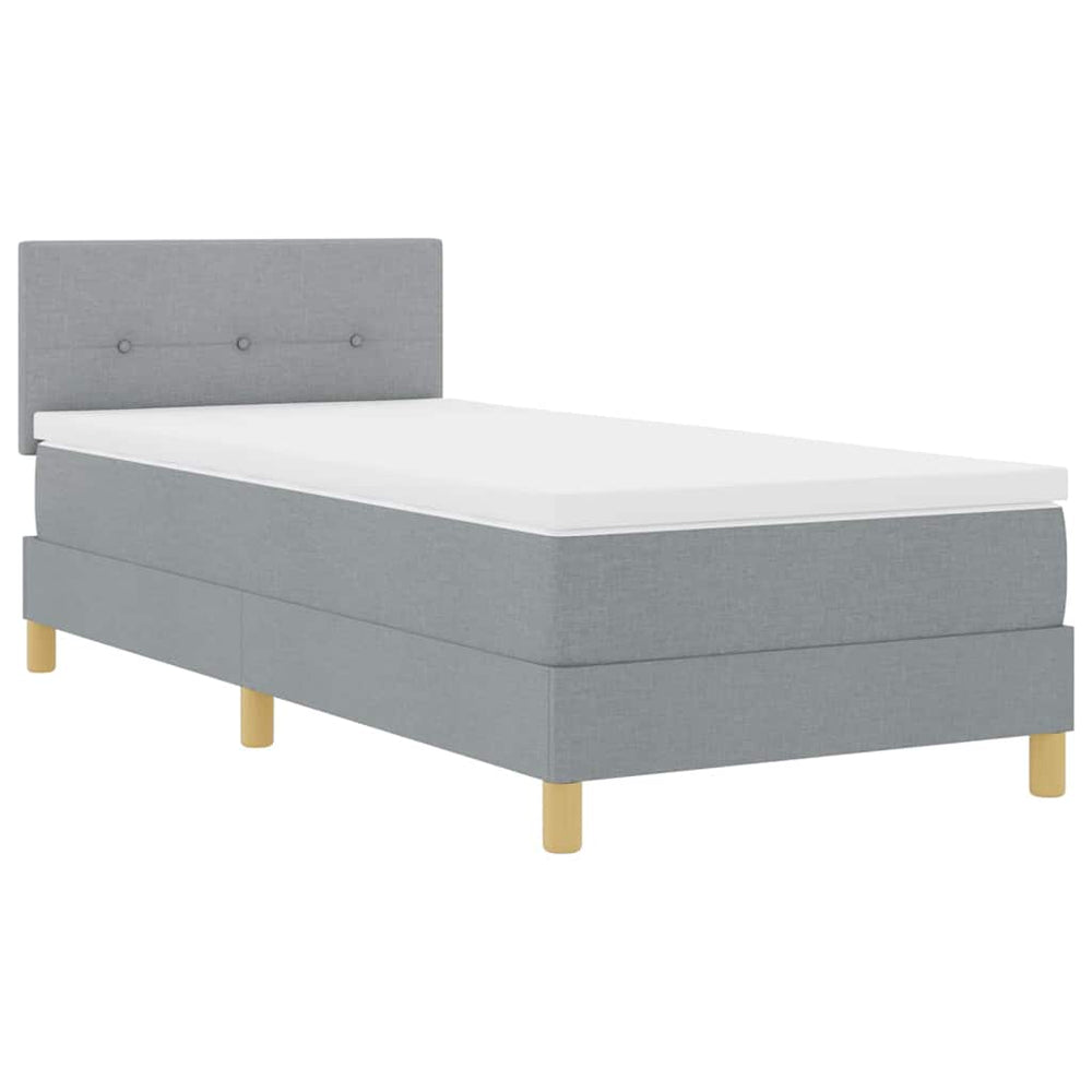 LED Boxspringbett Hellgrau 90x190 cm