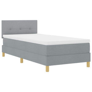 vidaXL Lit tapissier LED avec tête de lit Gris clair 90 x 190 cm Tissu