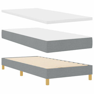 vidaXL Lit tapissier LED avec tête de lit Gris clair 90 x 190 cm Tissu