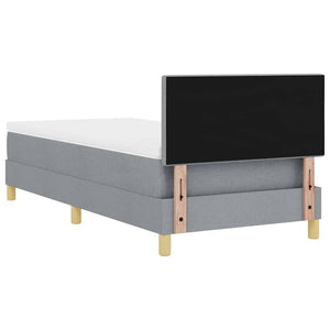 vidaXL Lit tapissier LED avec tête de lit Gris clair 90 x 190 cm Tissu