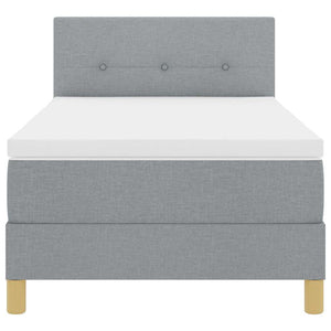 vidaXL Lit tapissier LED avec tête de lit Gris clair 90 x 190 cm Tissu