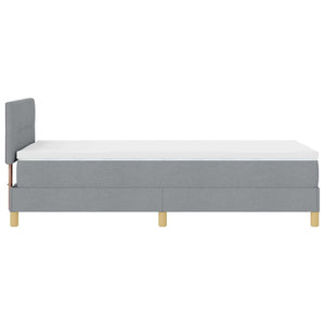 vidaXL Lit tapissier LED avec tête de lit Gris clair 90 x 190 cm Tissu