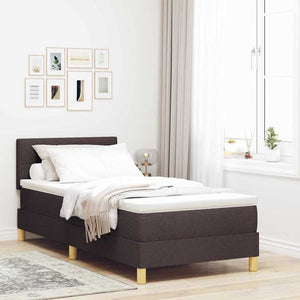 LED Boxspringbett Dunkelbraun 90x200 cm