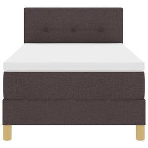LED Boxspringbett Dunkelbraun 90x200 cm