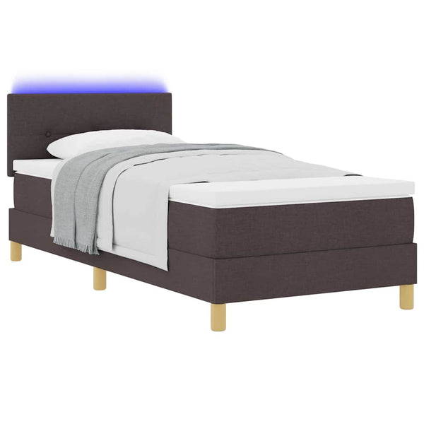 LED Boxspringbett Dunkelbraun 90x200 cm