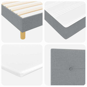 LED Boxspringbett Hellgrau 100x200 cm
