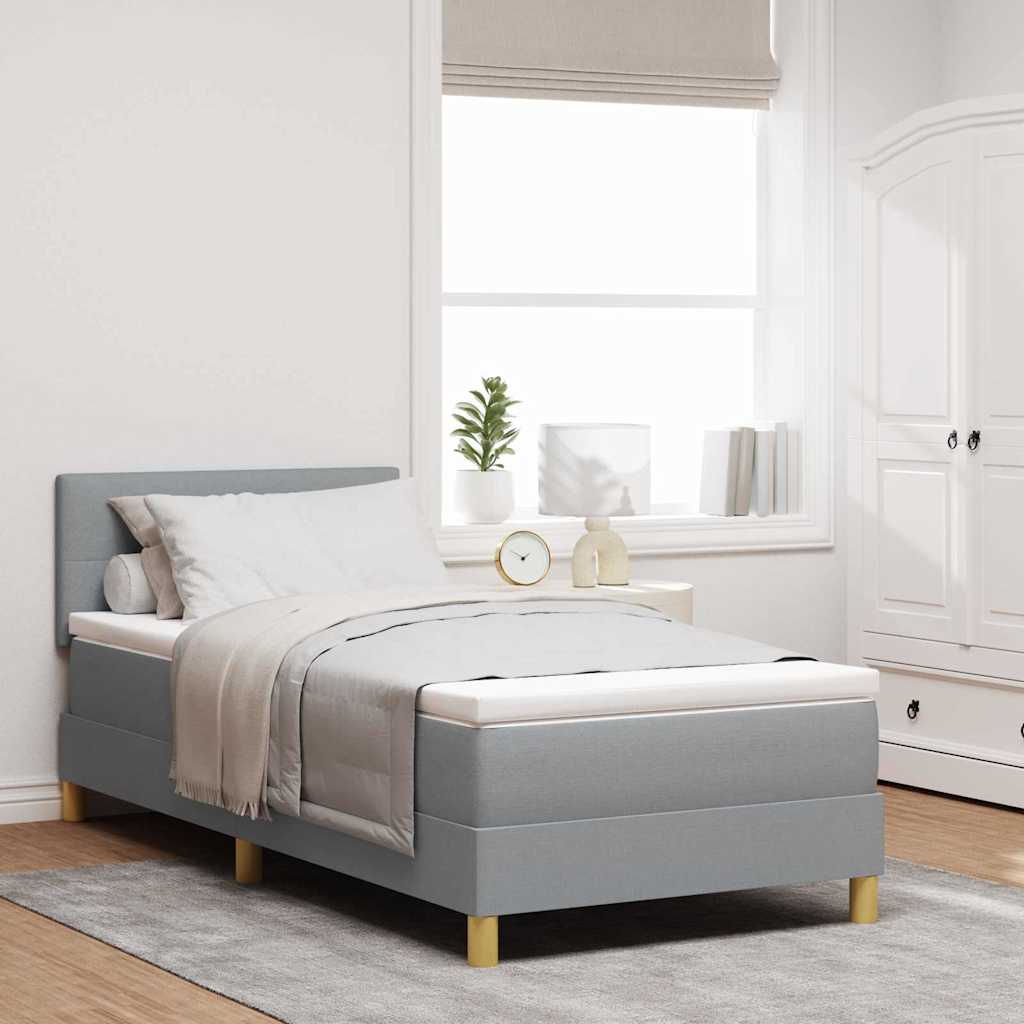 LED Boxspringbett Hellgrau 100x200 cm
