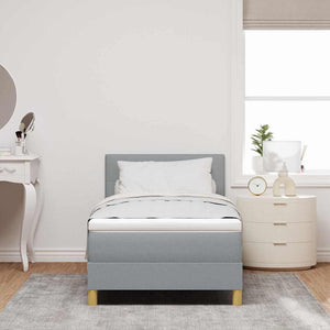 LED Boxspringbett Hellgrau 100x200 cm
