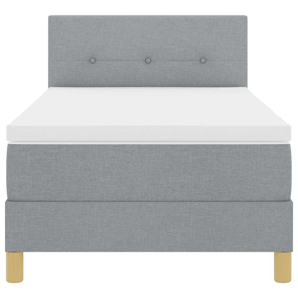 LED Boxspringbett Hellgrau 100x200 cm