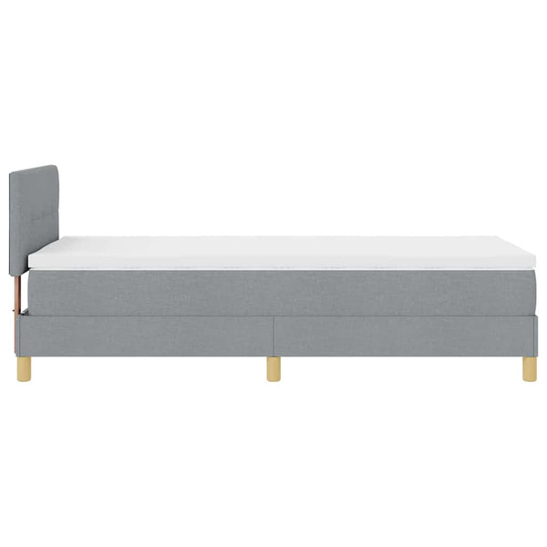 LED Boxspringbett Hellgrau 100x200 cm