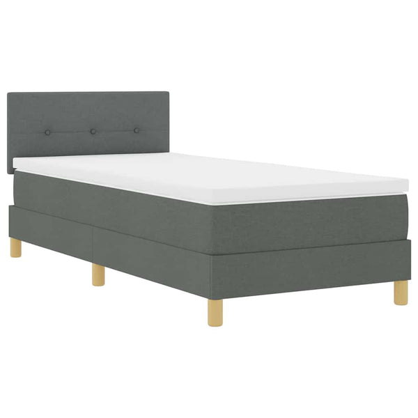 vidaXL Lit coffre à LED avec oreiller, gris foncé, 100 x 200 cm, tissu