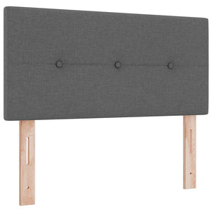 vidaXL Lit coffre à LED avec oreiller, gris foncé, 100 x 200 cm, tissu