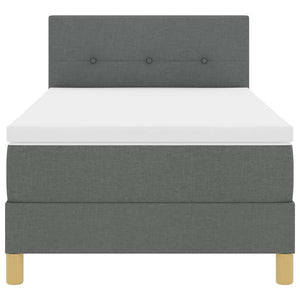 vidaXL Lit coffre à LED avec oreiller, gris foncé, 100 x 200 cm, tissu