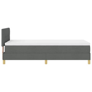 vidaXL Lit coffre à LED avec oreiller, gris foncé, 100 x 200 cm, tissu