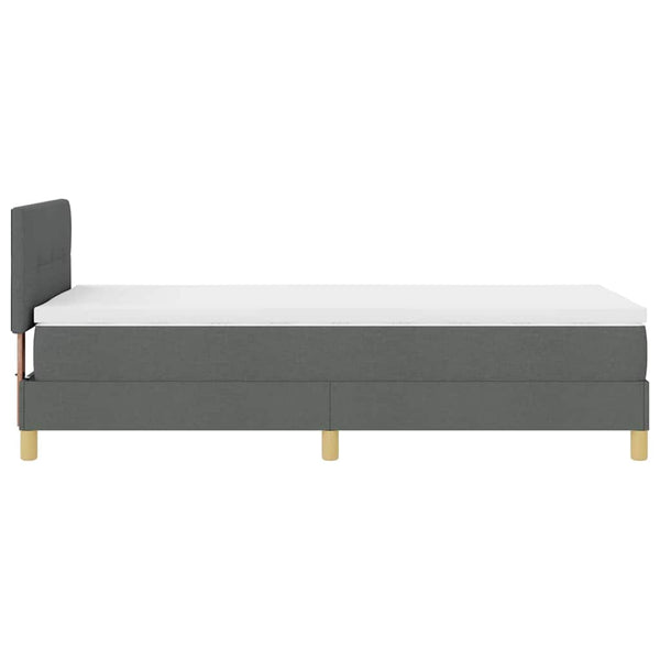vidaXL Lit coffre à LED avec oreiller, gris foncé, 100 x 200 cm, tissu