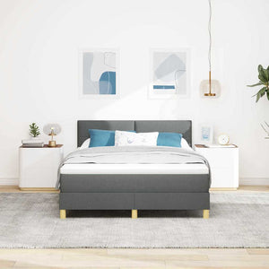vidaXL lit coffre LED avec oreillers gris foncé 140 x 190 cm tissu