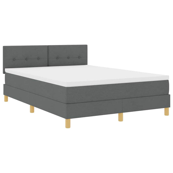 vidaXL lit coffre LED avec oreillers gris foncé 140 x 190 cm tissu
