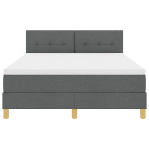 vidaXL lit coffre LED avec oreillers gris foncé 140 x 190 cm tissu