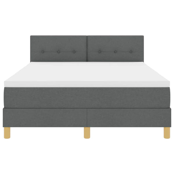 vidaXL lit coffre LED avec oreillers gris foncé 140 x 190 cm tissu