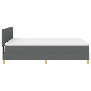 vidaXL lit coffre LED avec oreillers gris foncé 140 x 190 cm tissu