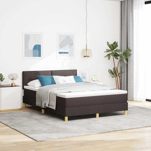 LED Boxspringbett Dunkelbraun 140x200 cm
