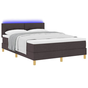 LED Boxspringbett Dunkelbraun 140x200 cm