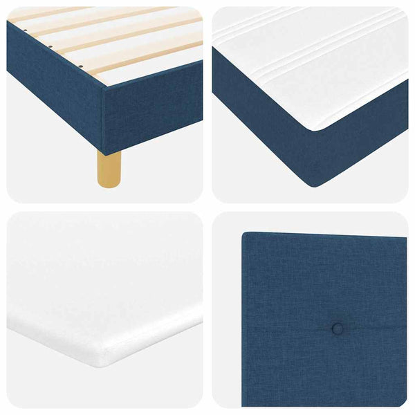 LED Boxspringbett Blau 140x200 cm