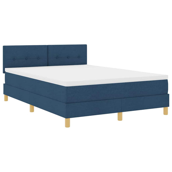 LED Boxspringbett Blau 140x200 cm