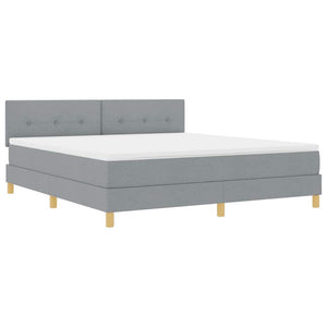 vidaXL Lit coffre à LED avec tête de lit Gris clair 180 x 200 cm Tissu