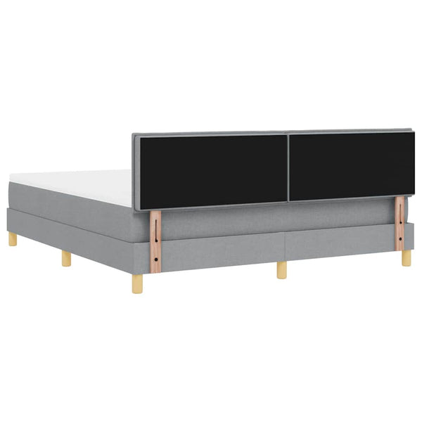 vidaXL Lit coffre à LED avec tête de lit Gris clair 180 x 200 cm Tissu