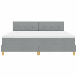 vidaXL Lit coffre à LED avec tête de lit Gris clair 180 x 200 cm Tissu
