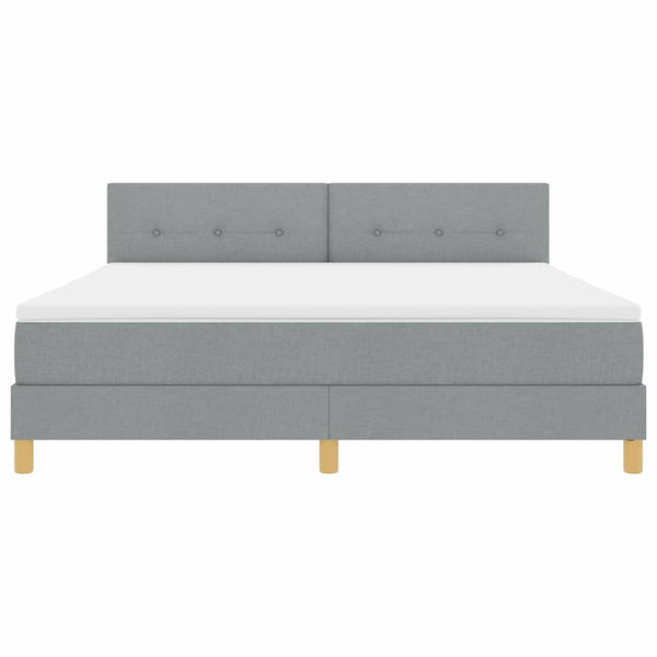 vidaXL Lit coffre à LED avec tête de lit Gris clair 180 x 200 cm Tissu