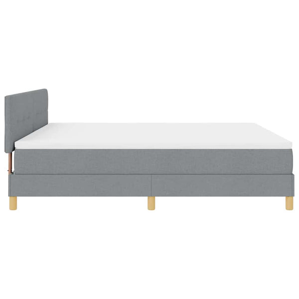 vidaXL Lit coffre à LED avec tête de lit Gris clair 180 x 200 cm Tissu