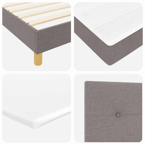 LED Boxspringbett Taupe 200x200 cm