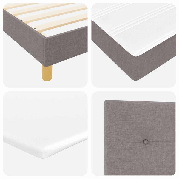 LED Boxspringbett Taupe 200x200 cm