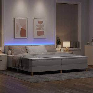 LED Boxspringbett Taupe 200x200 cm