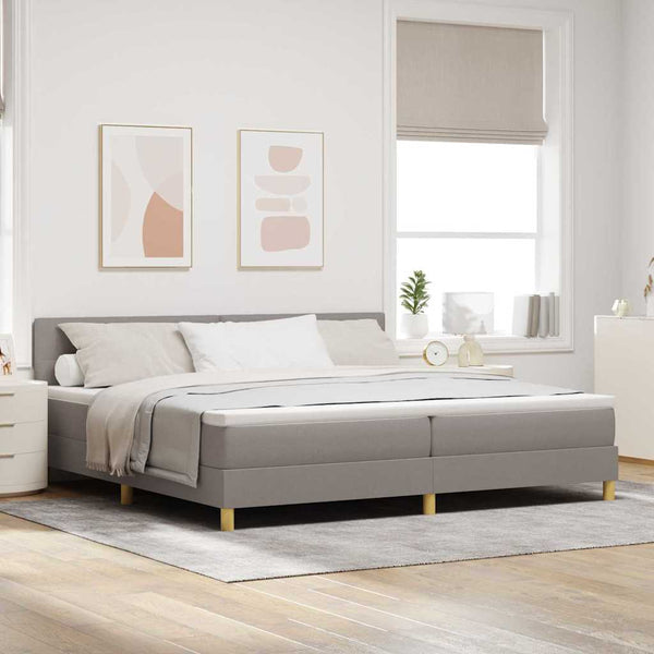 LED Boxspringbett Taupe 200x200 cm