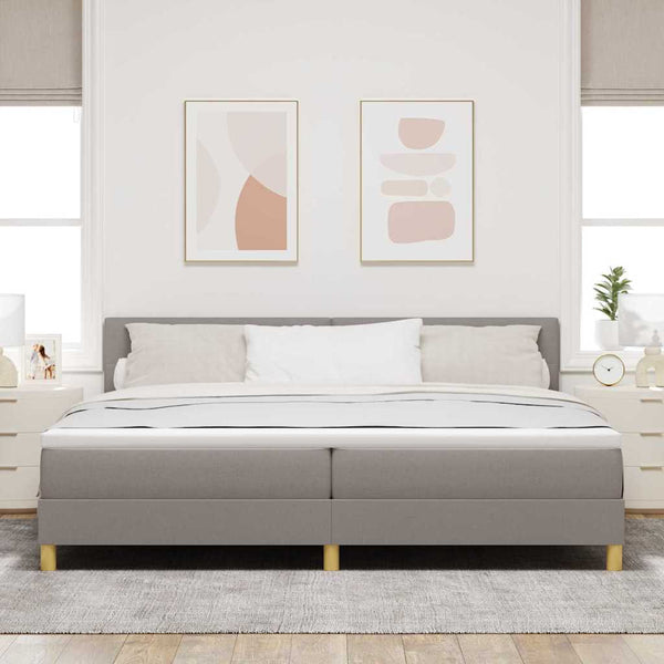 LED Boxspringbett Taupe 200x200 cm