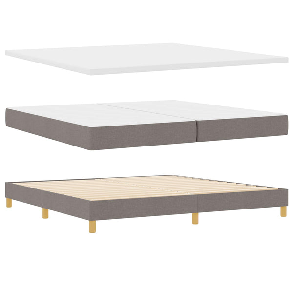 LED Boxspringbett Taupe 200x200 cm