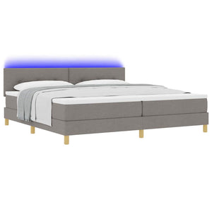 LED Boxspringbett Taupe 200x200 cm