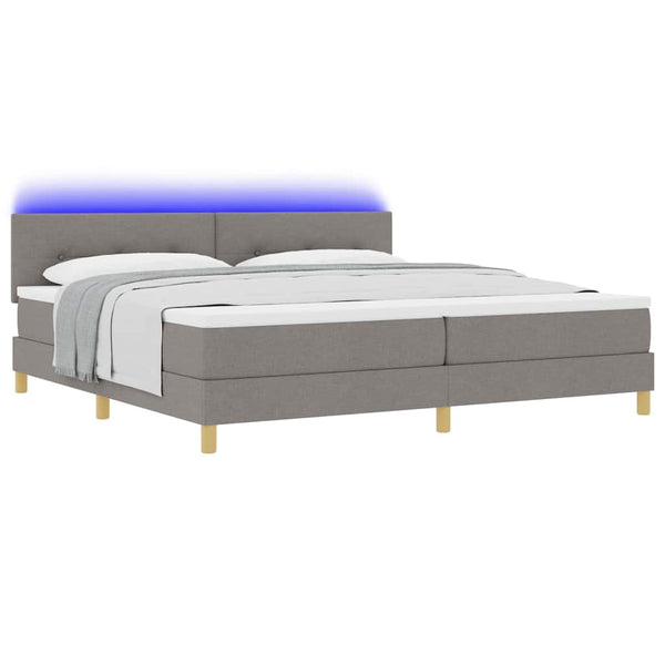 LED Boxspringbett Taupe 200x200 cm