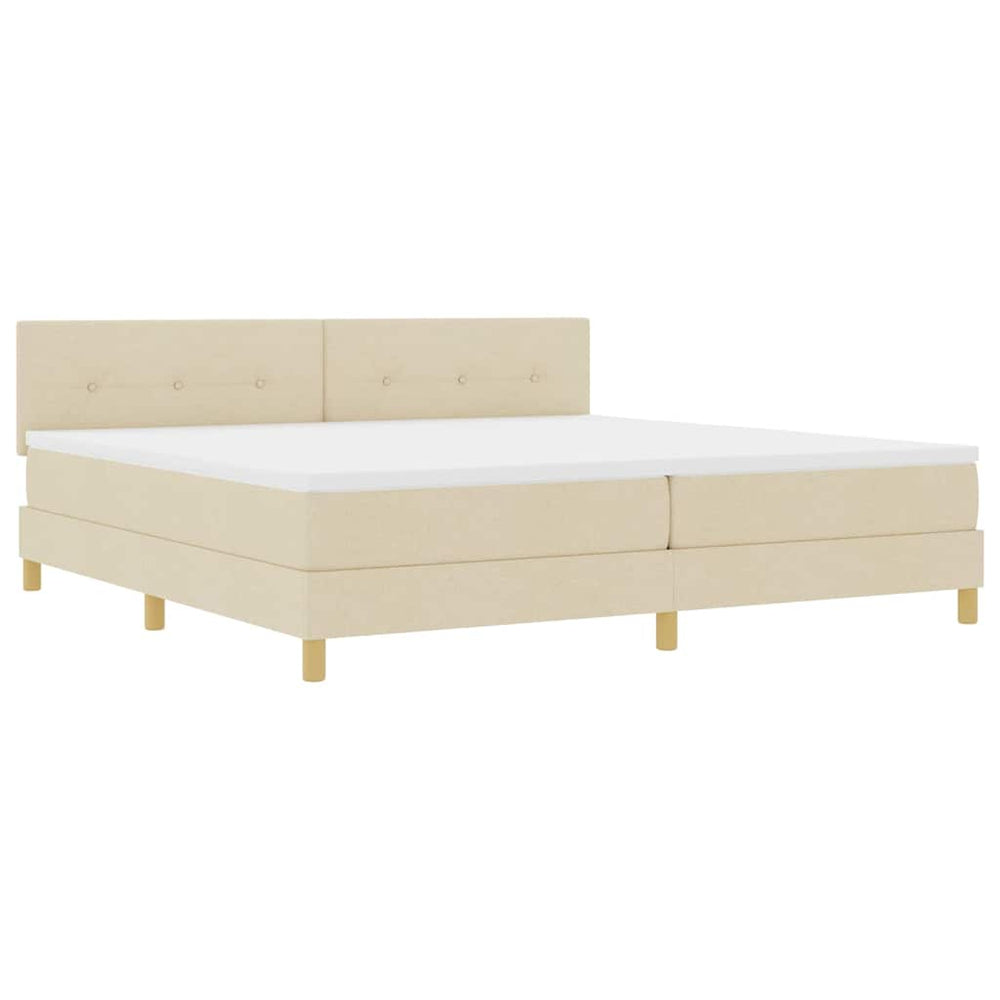 LED Boxspringbett Creme 200x200 cm