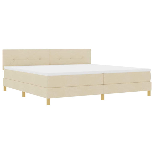 LED Boxspringbett Creme 200x200 cm