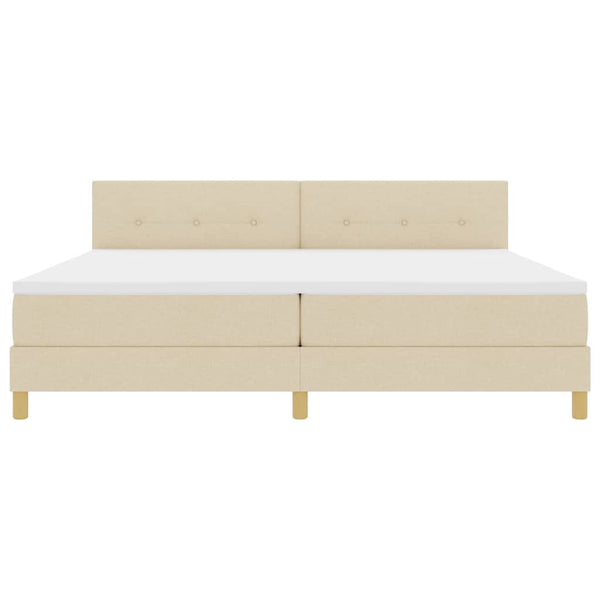 LED Boxspringbett Creme 200x200 cm