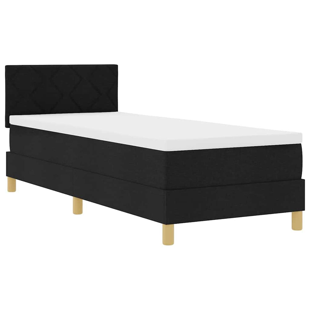 vidaXL Lit double tapissier LED avec oreiller Noir 80 x 200 cm Tissu