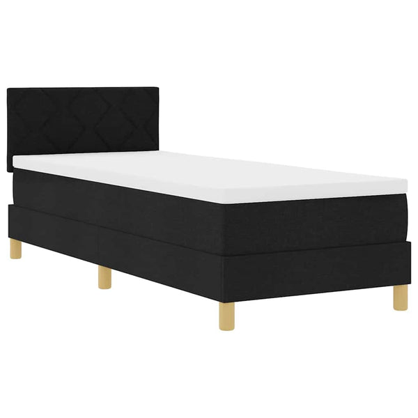 vidaXL Lit double tapissier LED avec oreiller Noir 80 x 200 cm Tissu