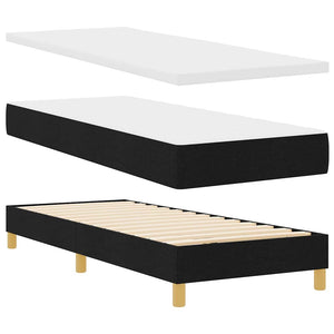 vidaXL Lit double tapissier LED avec oreiller Noir 80 x 200 cm Tissu