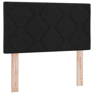 vidaXL Lit double tapissier LED avec oreiller Noir 80 x 200 cm Tissu
