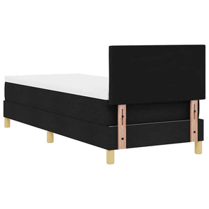 vidaXL Lit double tapissier LED avec oreiller Noir 80 x 200 cm Tissu