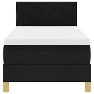 vidaXL Lit double tapissier LED avec oreiller Noir 80 x 200 cm Tissu
